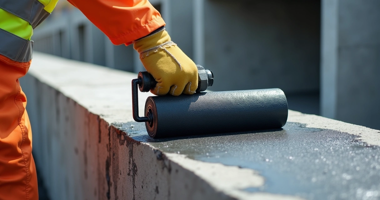 Aplicação de impermeabilizante em viga baldrame 