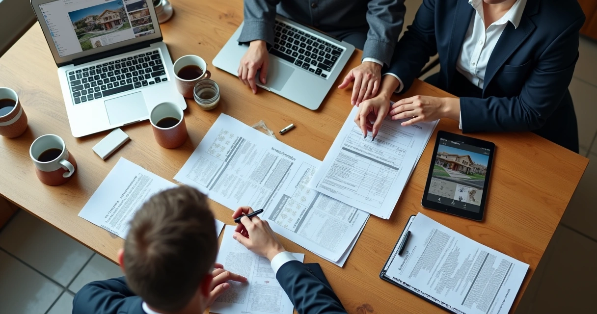 Equipe de corretores organizando dados em sistema CRM