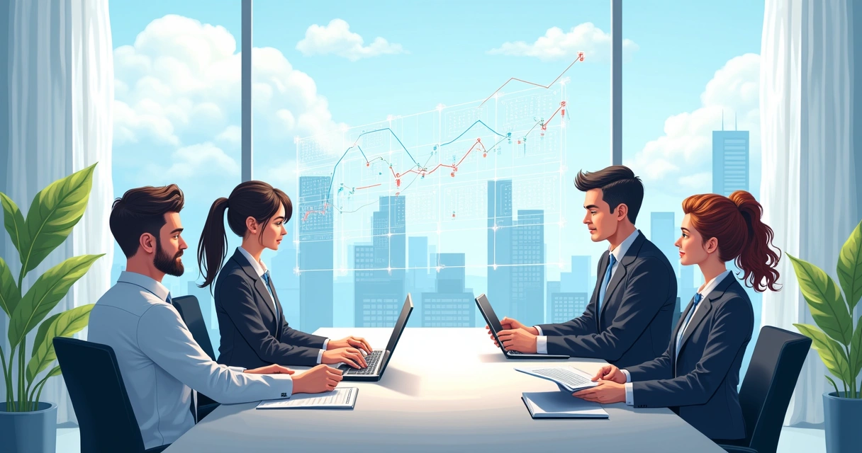 Equipe reunida planejando a digitalização do gabinete 