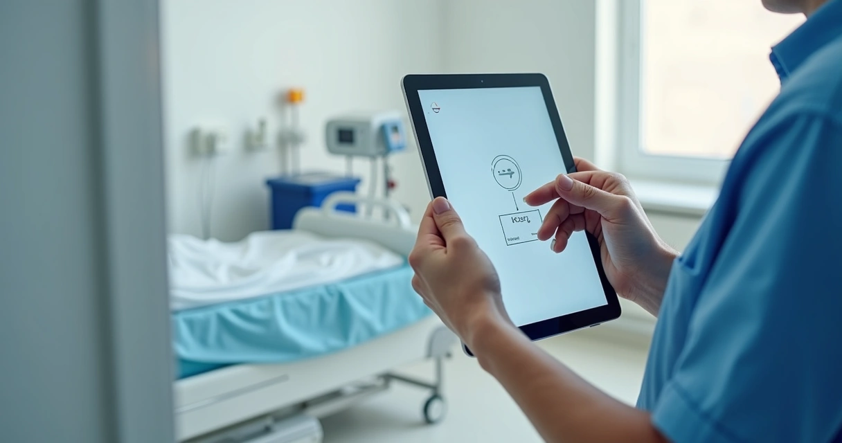 Sensores siendo instalados en sala de hospital.