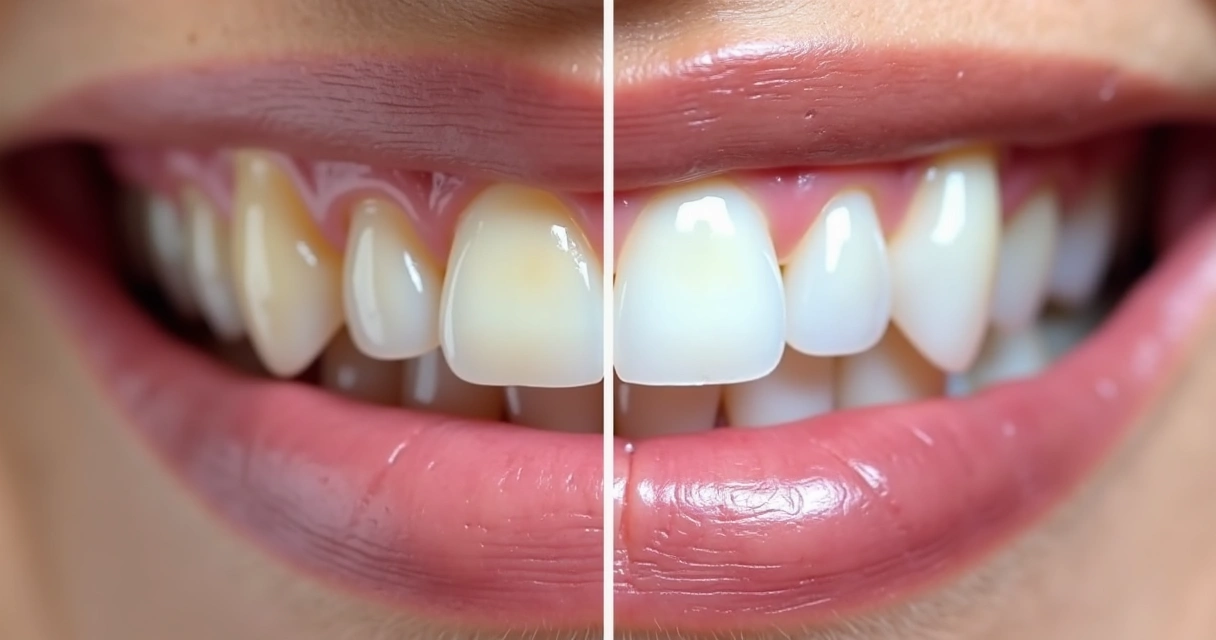 Comparação lado a lado de sorriso antes e depois de implantes dentários 