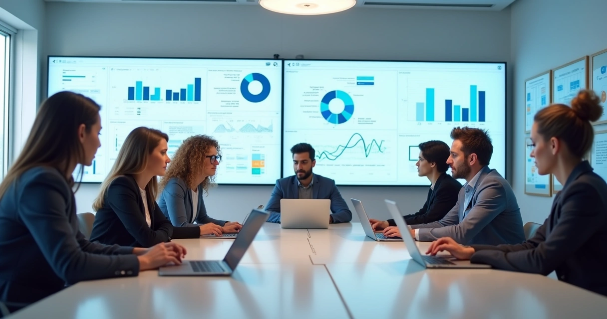 Equipe de marketing discutindo implementação de agente de IA 