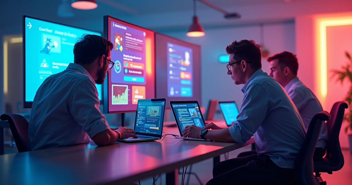 Equipe implementando gamificação em plataforma EAD 