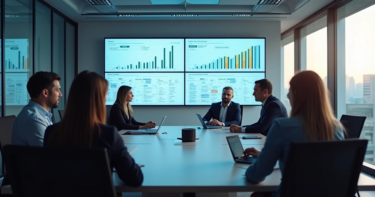 Equipe reunida discutindo estratégias de implementação de PLN 