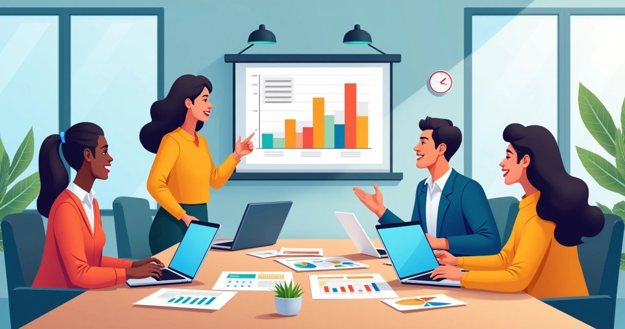 Reunião de planejamento de programa de educação em empresa 