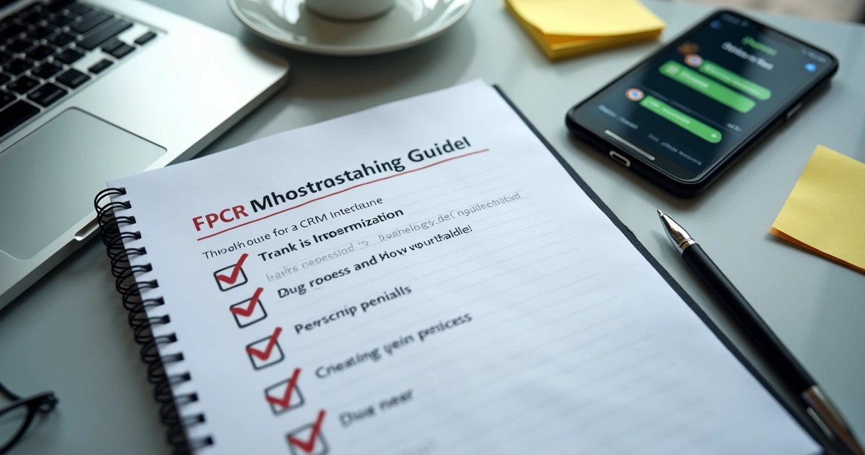 Checklist for implementing CRM with WhatsApp on a notebook