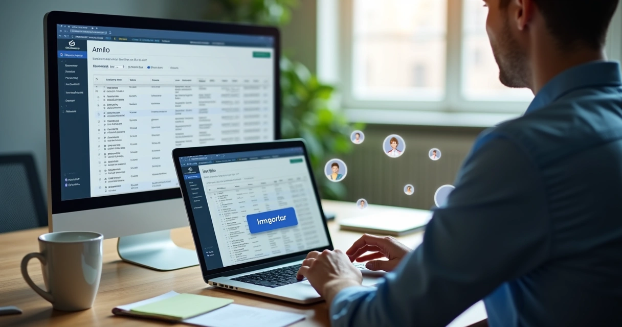 Tela mostrando importação de usuários em uma plataforma EAD 