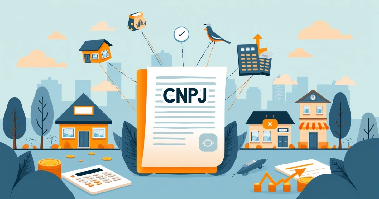 Representação do CNPJ e empresas destacando a importância da formalização e obrigações fiscais.