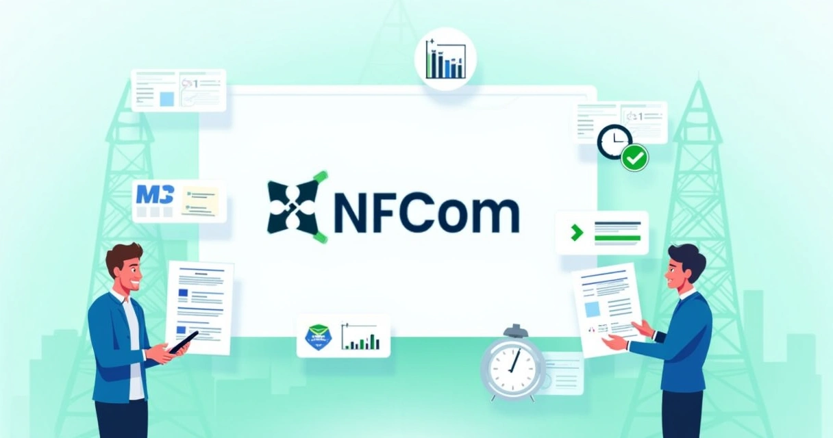 Ilustração mostrando a importância da NFCom na simplificação das obrigações fiscais em telecomunicações