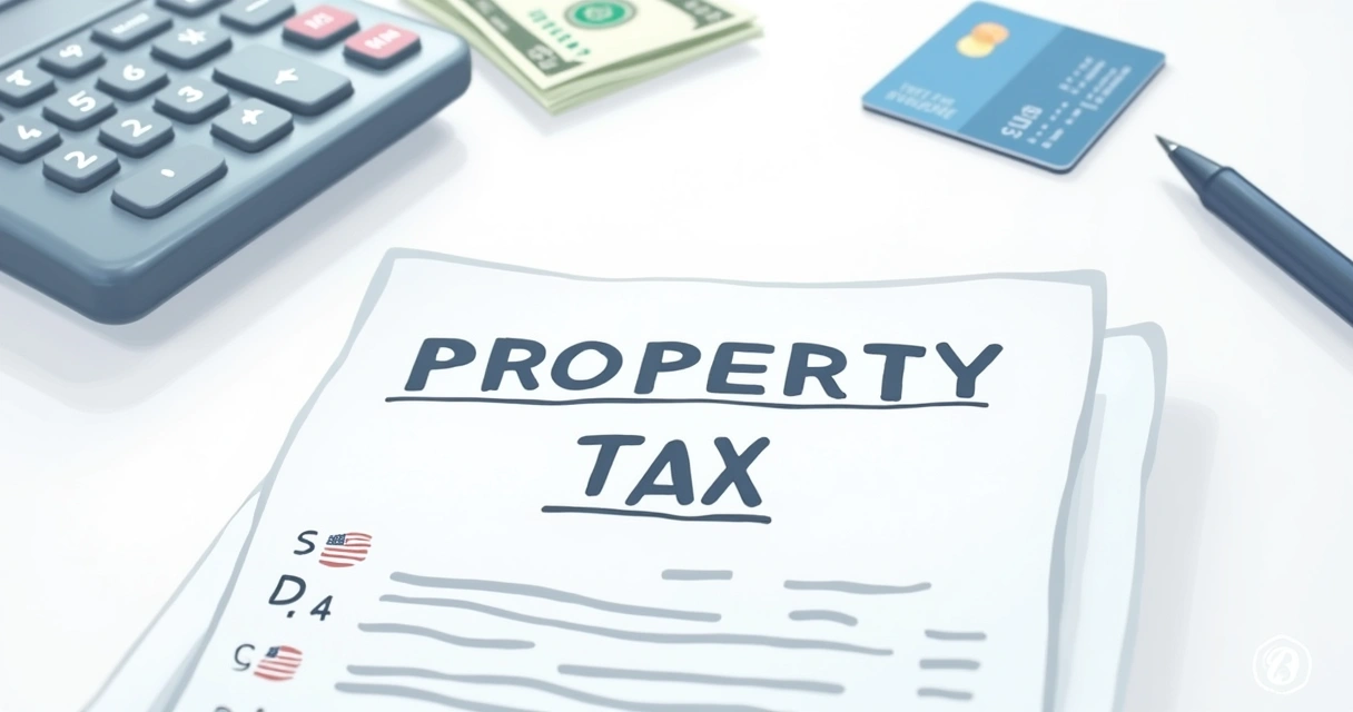 Pay stub highlighting property tax in the U.S. 