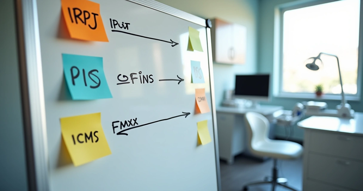 Lista de impostos em quadro para clínica odontológica