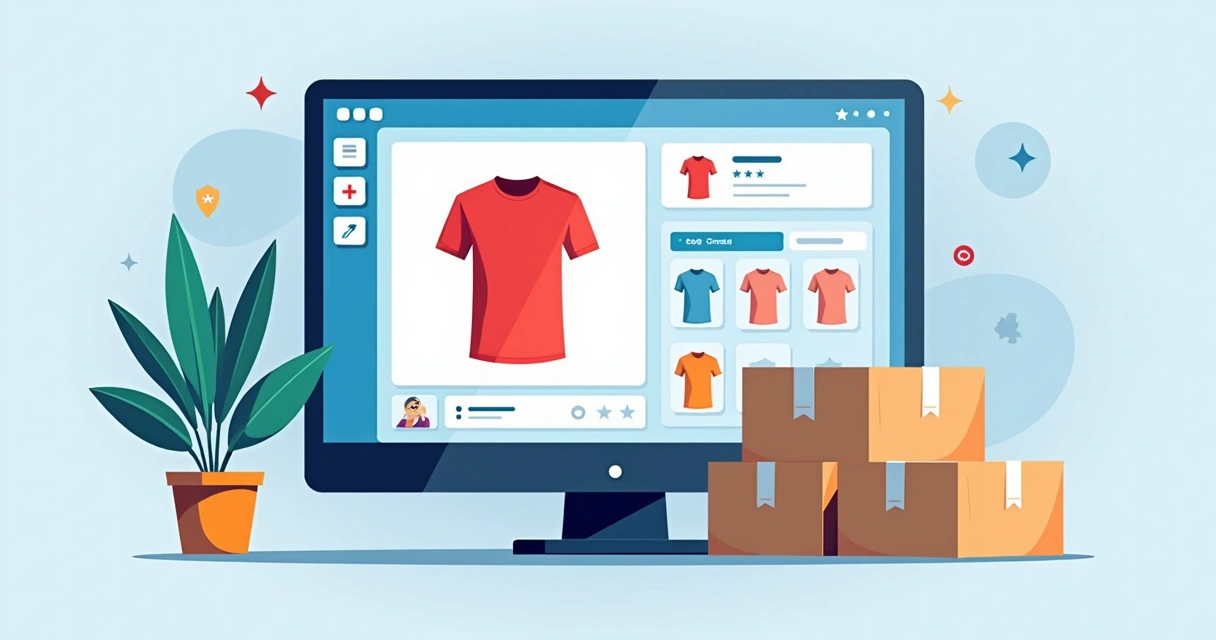 Computador exibindo personalização digital de camiseta com entrega rápida