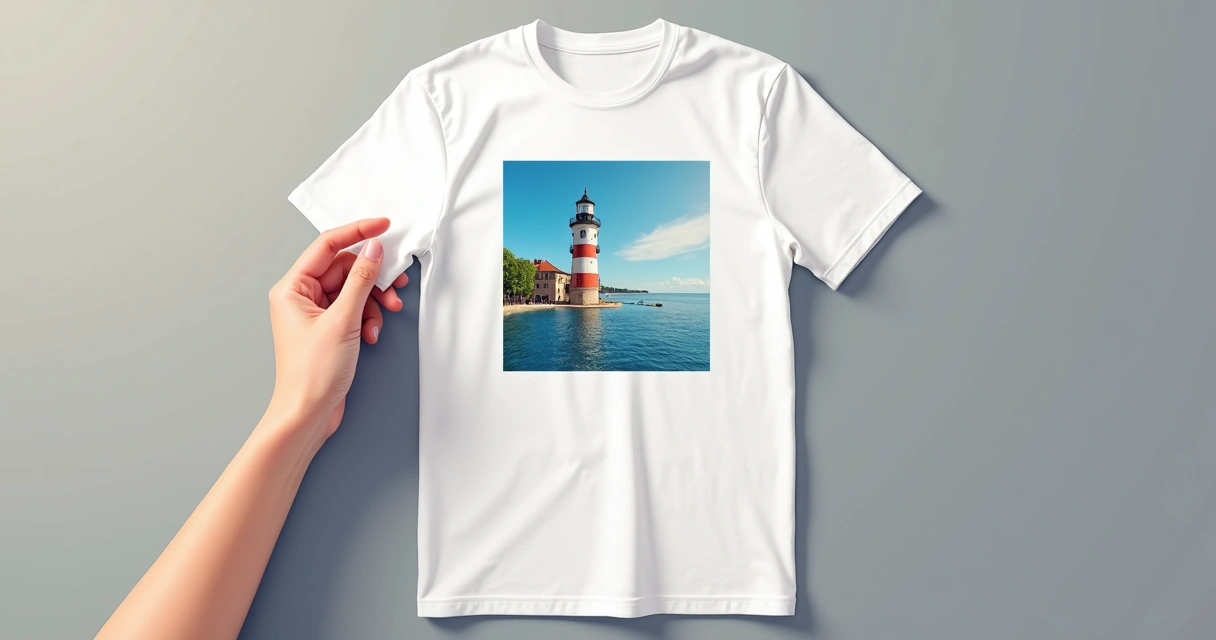 Exemplo de impressão de foto em camiseta branca, destacando fidelidade de cores e detalhes 