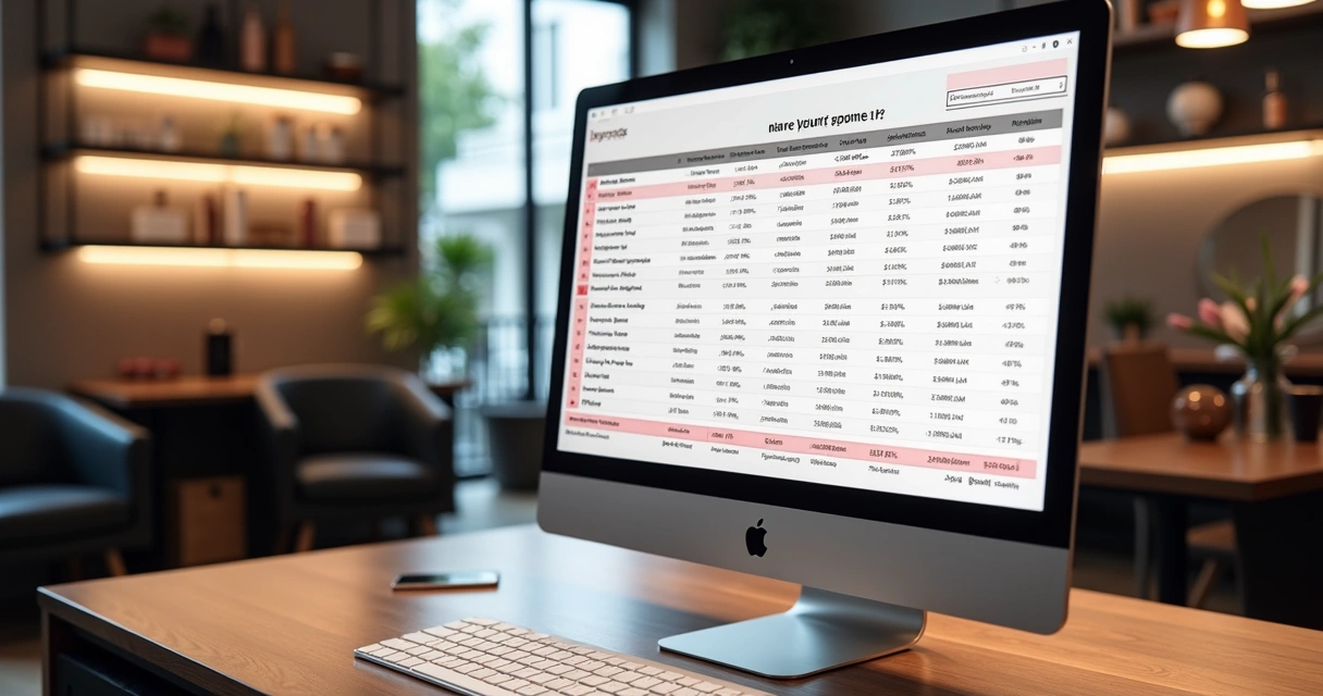 Tela de computador com relatório de inadimplência e cobrança de clientes de salão aberto 