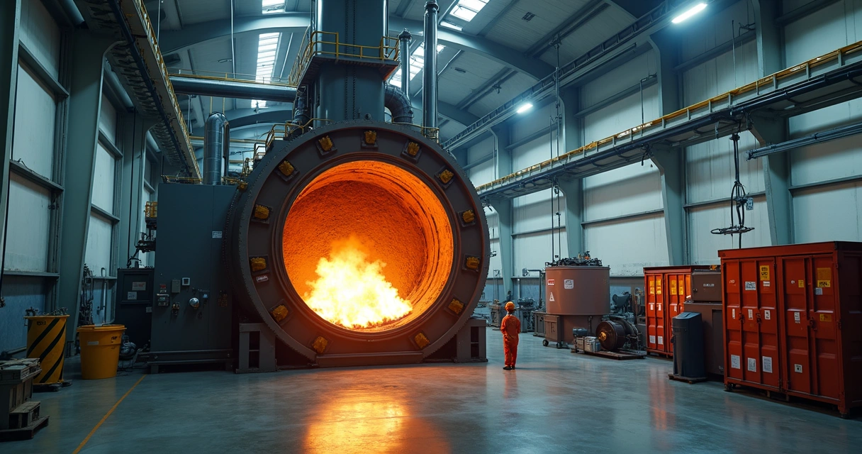 Forno de incineração de resíduos químicos 