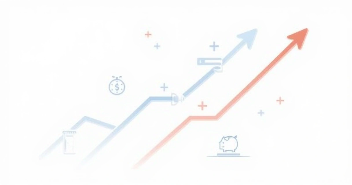 Graph showing steady growth of index fund investments over years, compared to single stock.