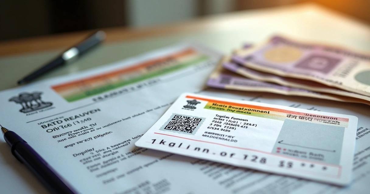 Indian employment documents and Aadhaar card 