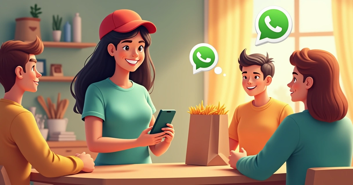 Cliente compartilhando código promocional pelo celular 