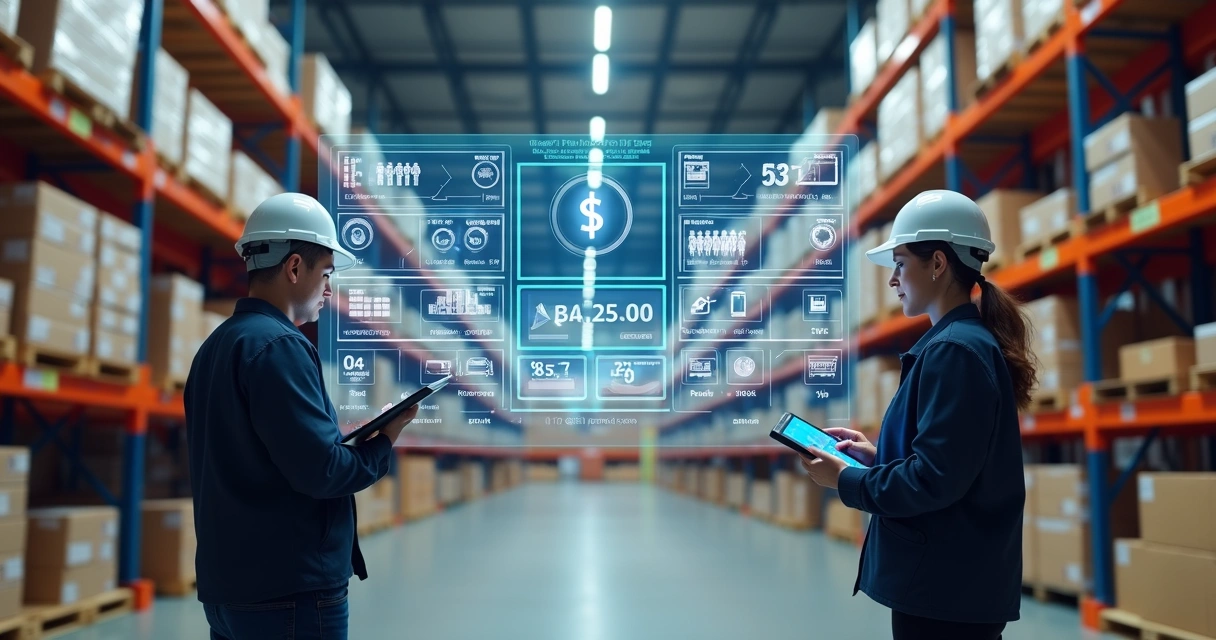 Indicador digital mostrando giro de estoque em prateleira de empresa 