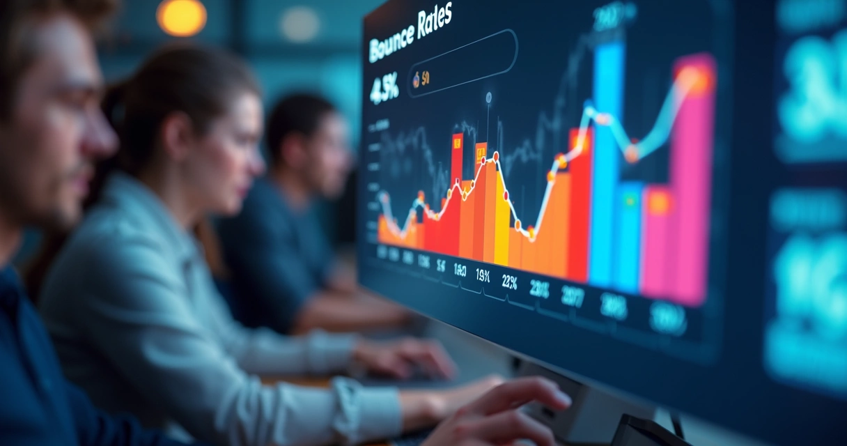 Gráfico digital mostrando taxa de rejeição de e-mails 