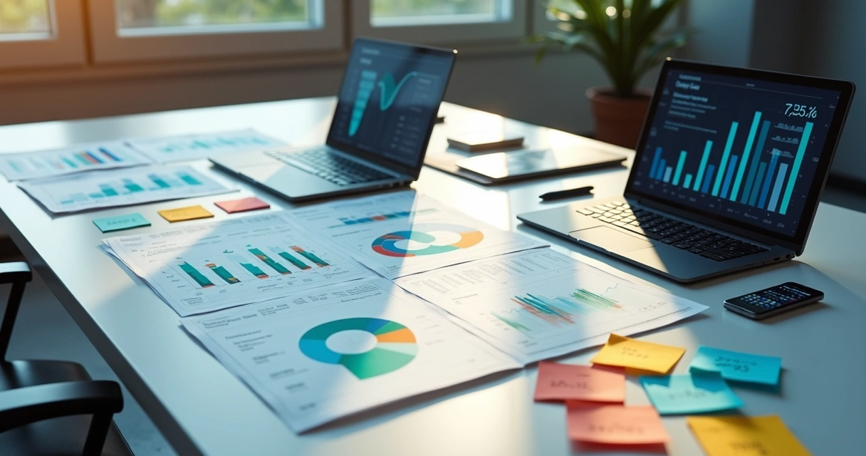 Gráfico ilustrando indicadores financeiros da empresa 