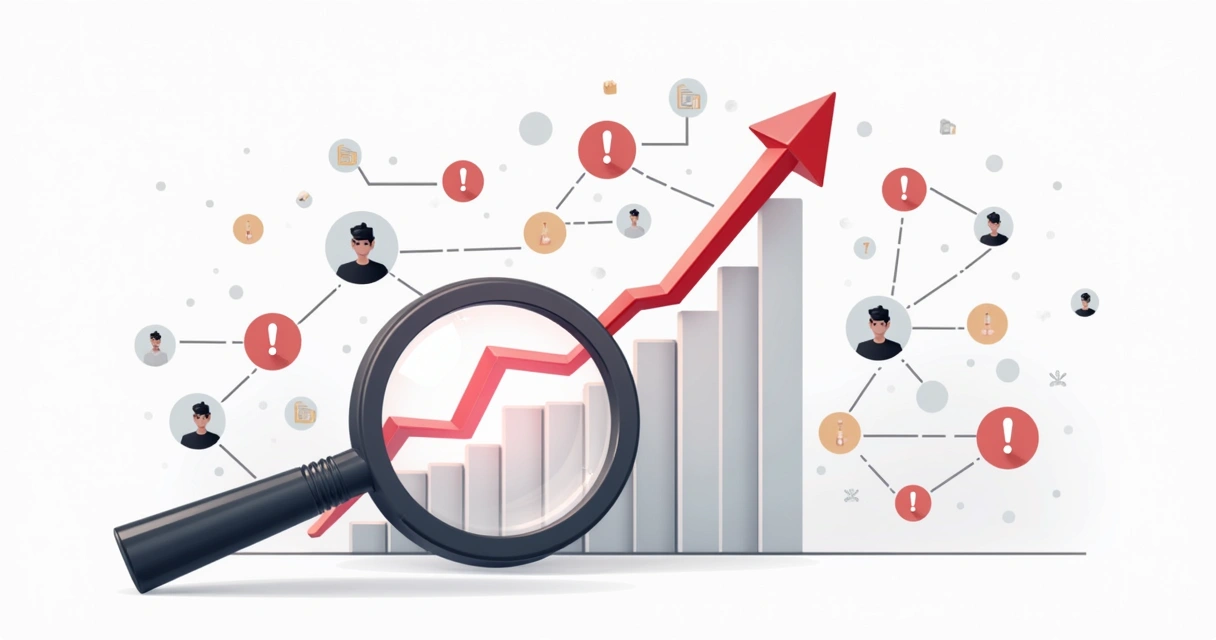 Gráfico com aumento anormal de interações em posts e perfis duplicados