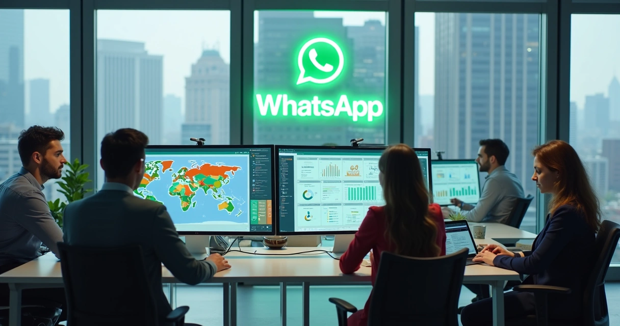 Equipe de atendimento analisando gráficos de desempenho no computador 