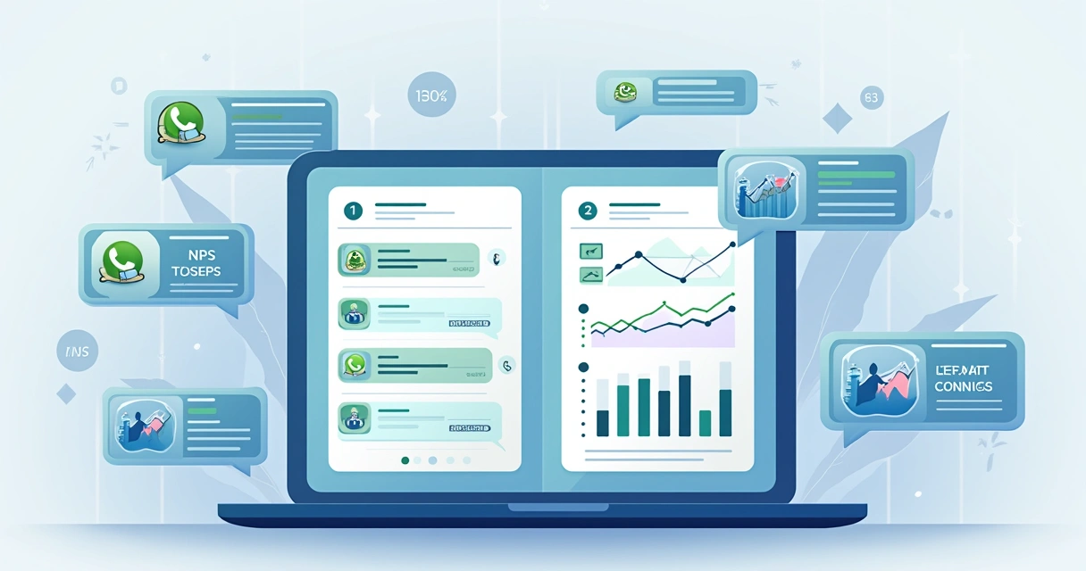 Gráfico comparando taxas de resposta e satisfação antes e depois da automação 