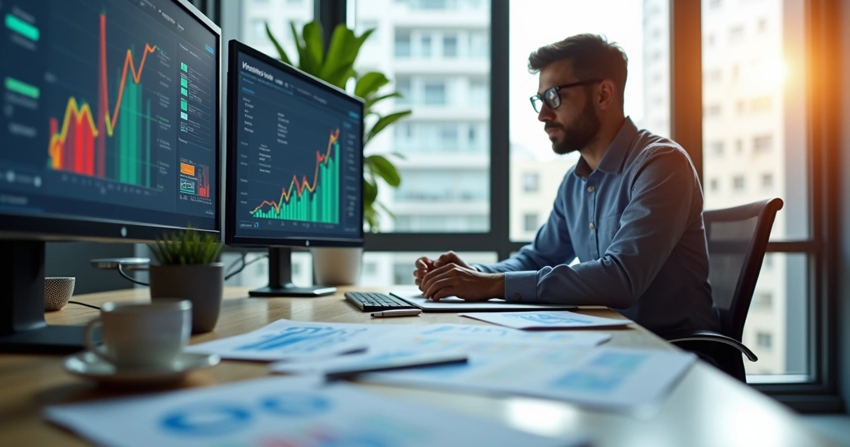 Métricas BDR: 10 Indicadores Para Gerar Leads Qualificados 2 BDR analisando métricas em tela de computador com gráficos