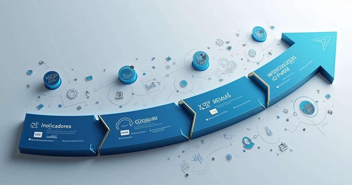 Seta com indicadores de causa, meio e efeito 