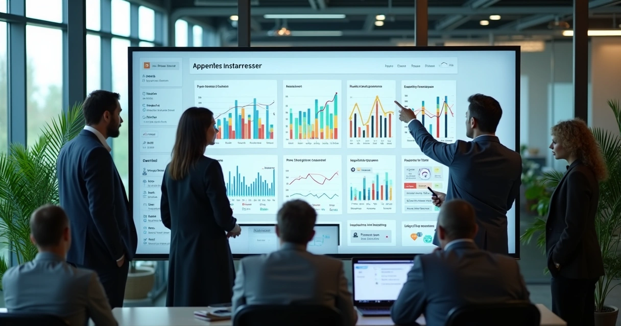 Indicadores visuais mostrando mudanças em organizações 