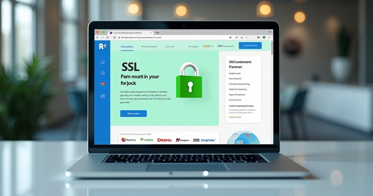 Certificado SSL ao lado de depoimento de cliente em layout de site