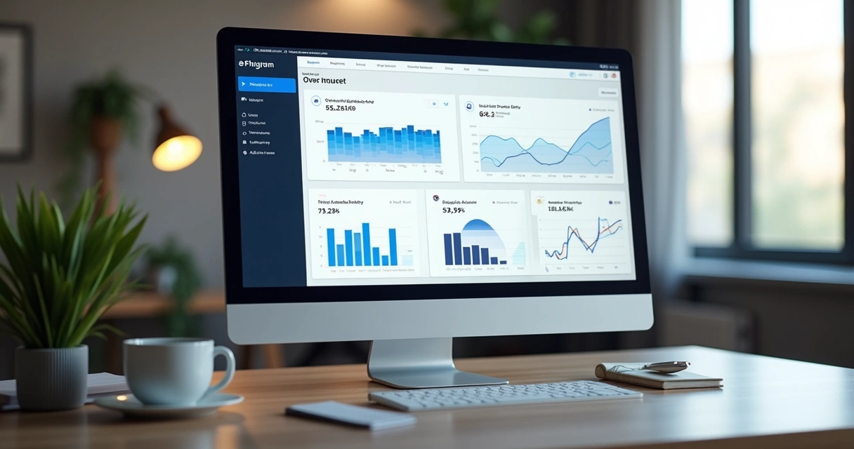 Dashboard mostrando indicadores de contas a receber 