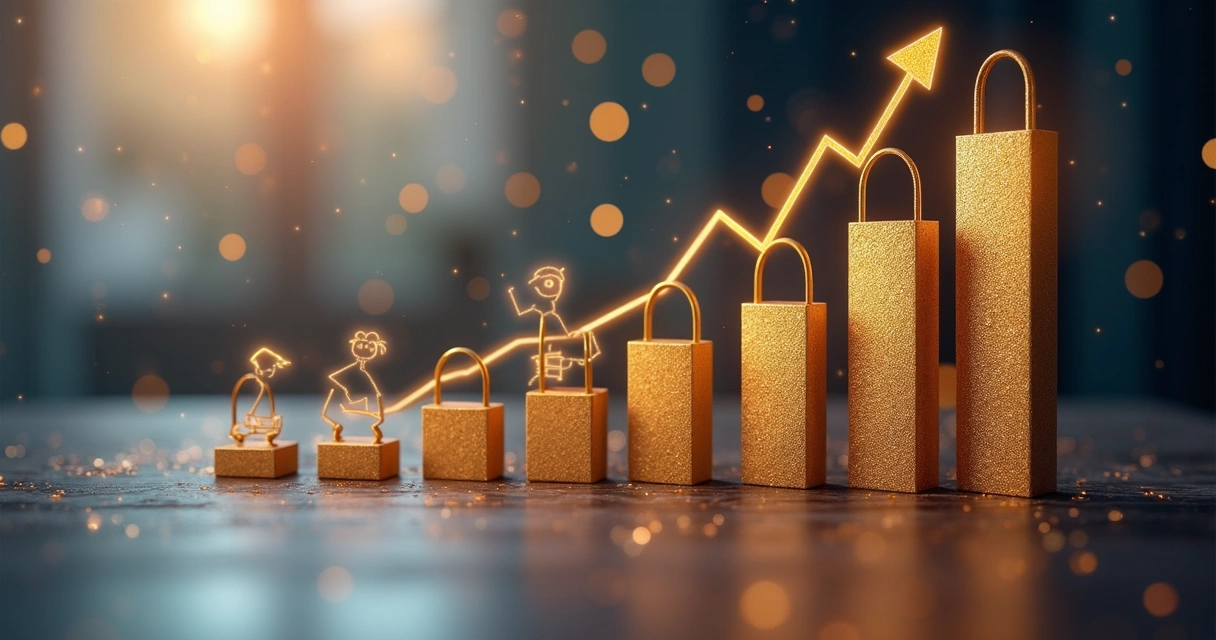 Gráfico digital mostrando crescimento dos indicadores de e-commerce 