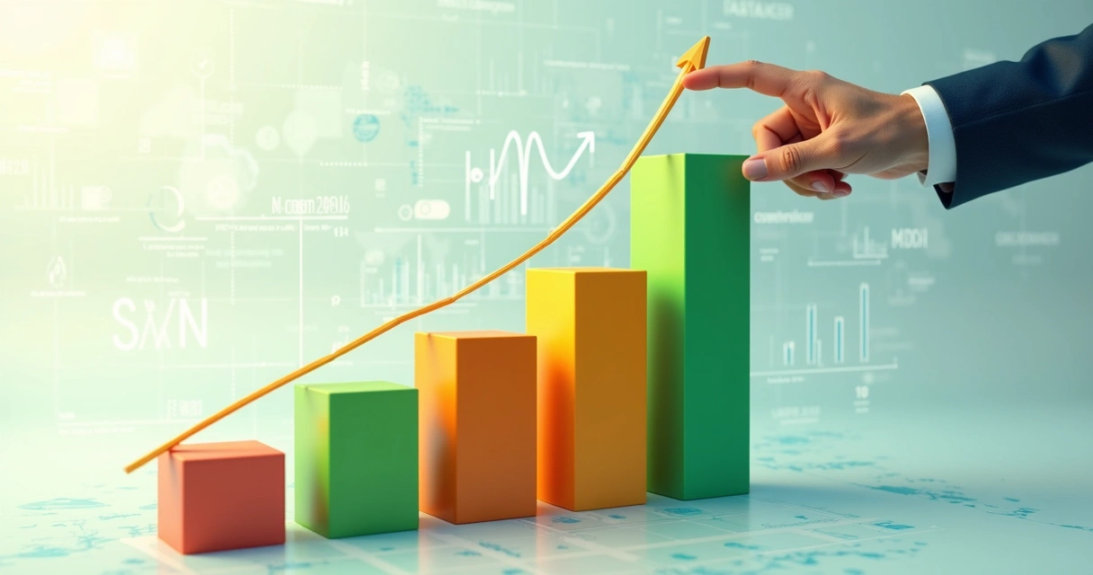 Indicadores de crescimento de mercado B2B em gráfico 