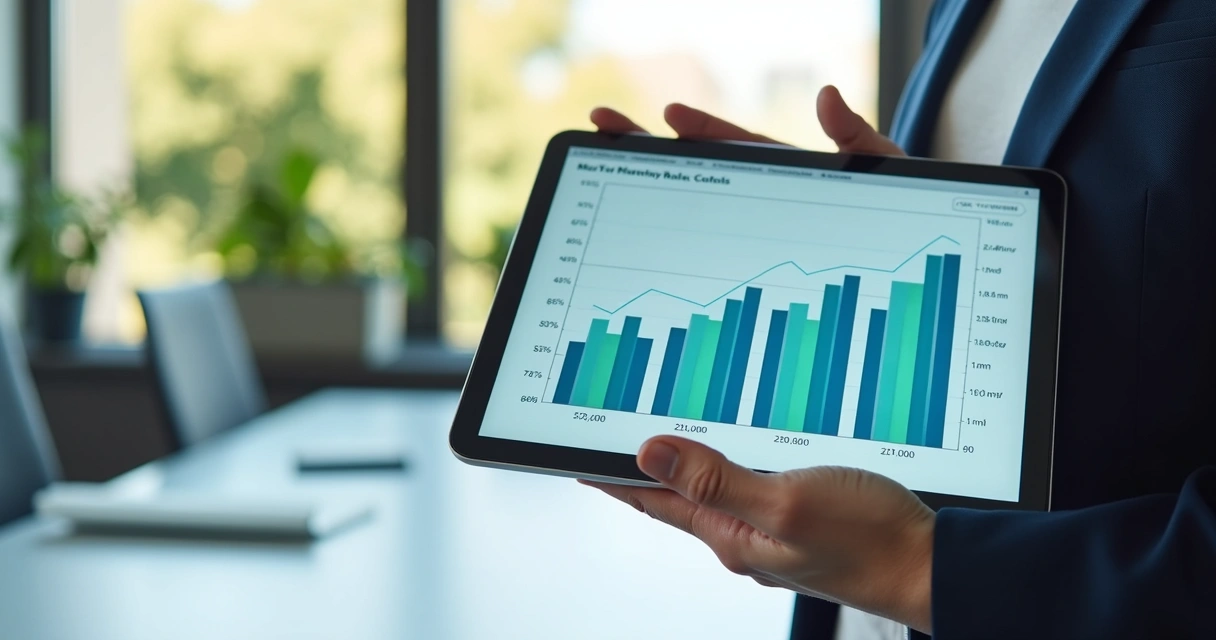 Indicadores de CRM mostrando crescimento em gráficos 