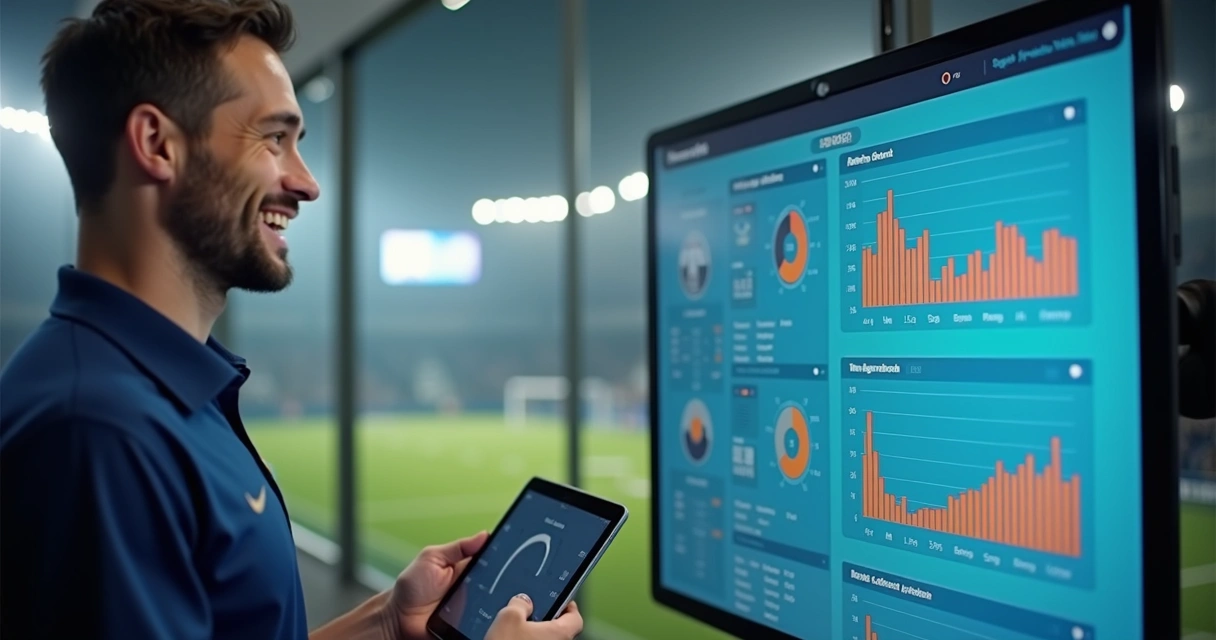 Tela mostrando gráficos sobre desempenho e presença de atletas em escola esportiva 