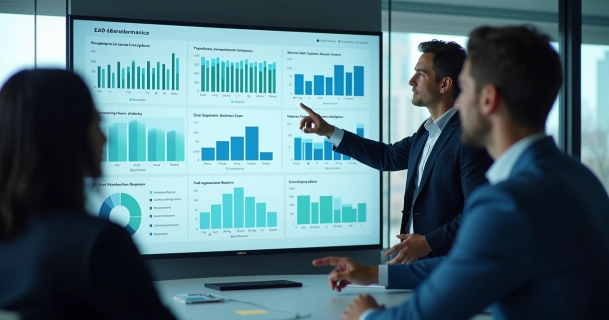Dashboard de indicadores de desempenho de EAD corporativo 