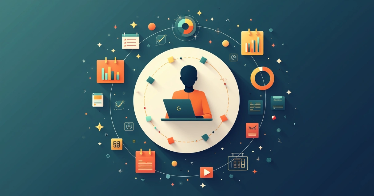 Conjunto de peças coloridas formando silhueta de pessoa sobre gráficos de treinamento 