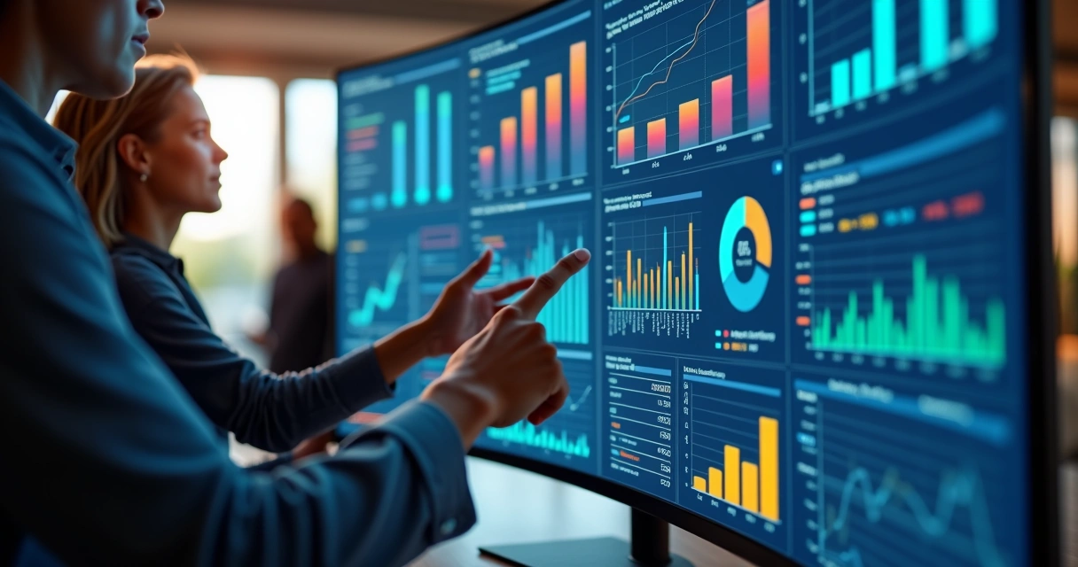 Indicadores de evolução de CRM em dashboard digital