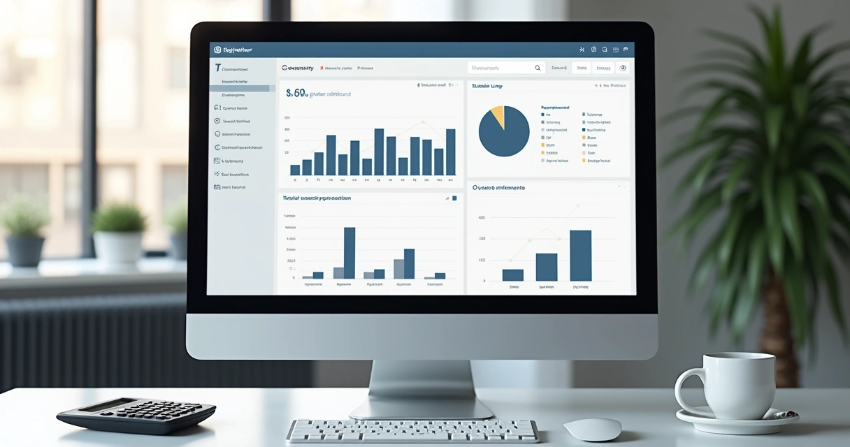 Dashboard com gráficos de indicadores de cobrança mensal 