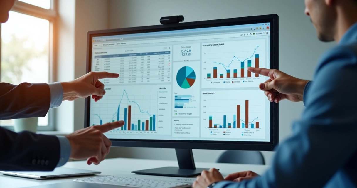 Tela de dashboard com indicadores financeiros de empresa em tempo real 