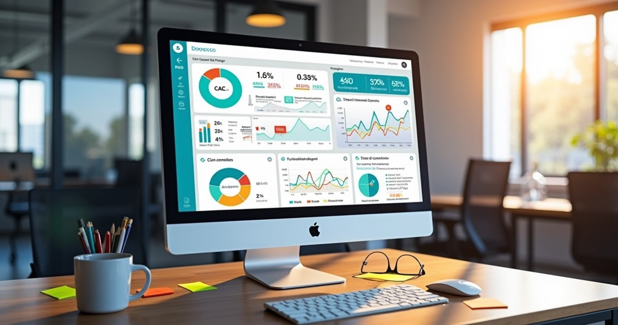 Dashboard com diversos indicadores financeiros para e-commerce 