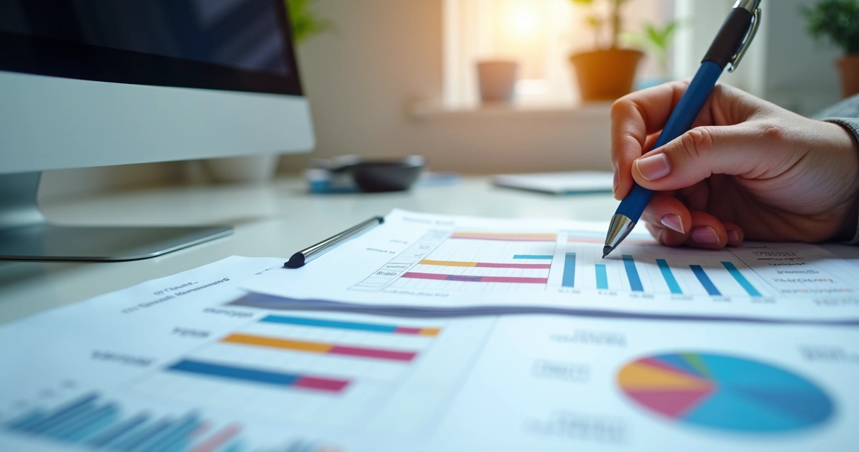 Planilha com gráficos de indicadores financeiros em contabilidade 