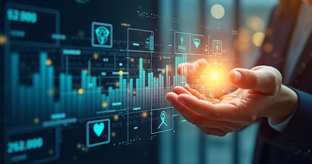 Gráfico com dados financeiros e elementos humanos integrados 