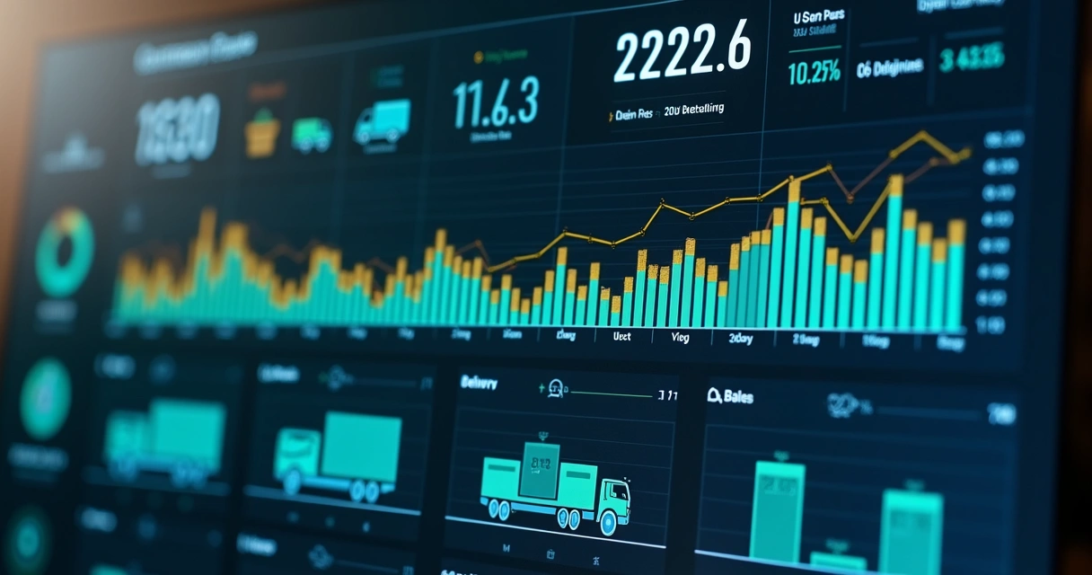 Gráfico mostrando indicadores de fulfillment e entregas 