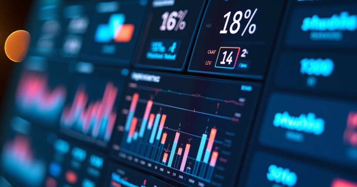 Dashboard com KPIs de vendas e marketing para SaaS 