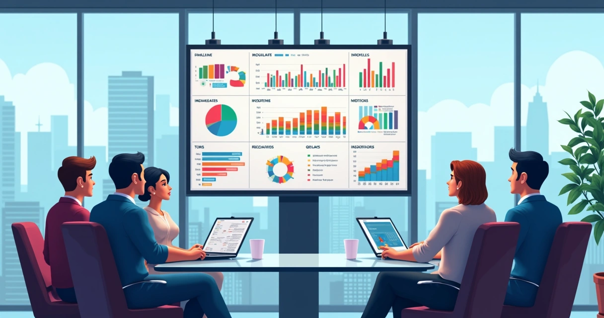 Indicadores de inovação visualizados em painel digital empresa 