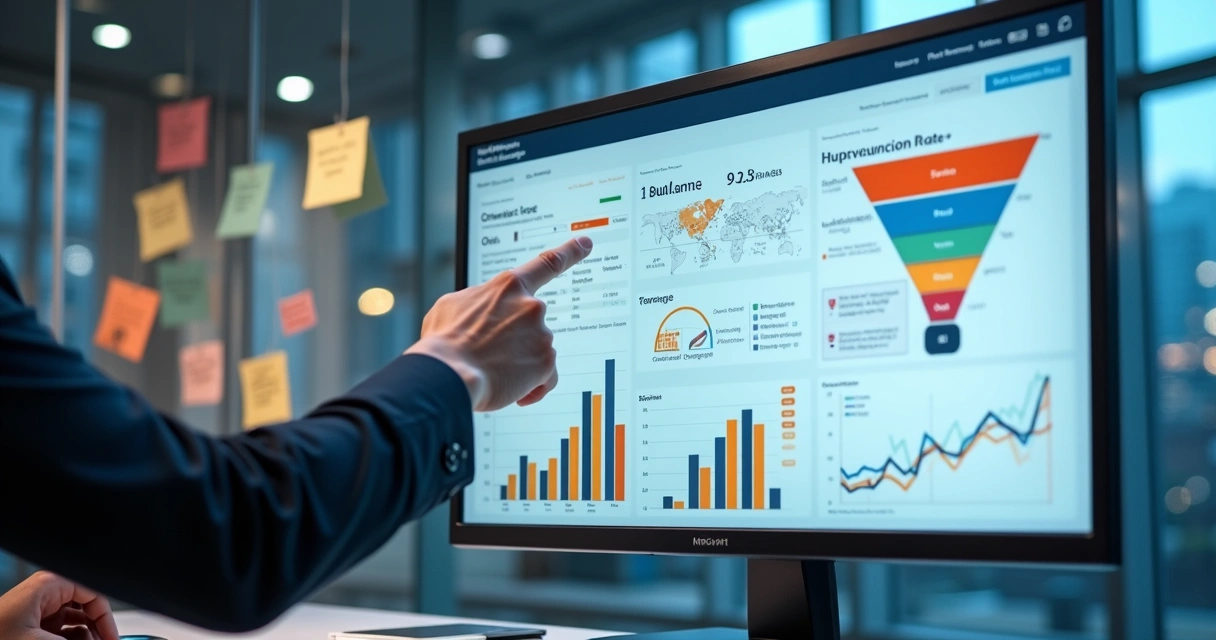 Dashboard de indicadores e KPIs marketing-vendas 
