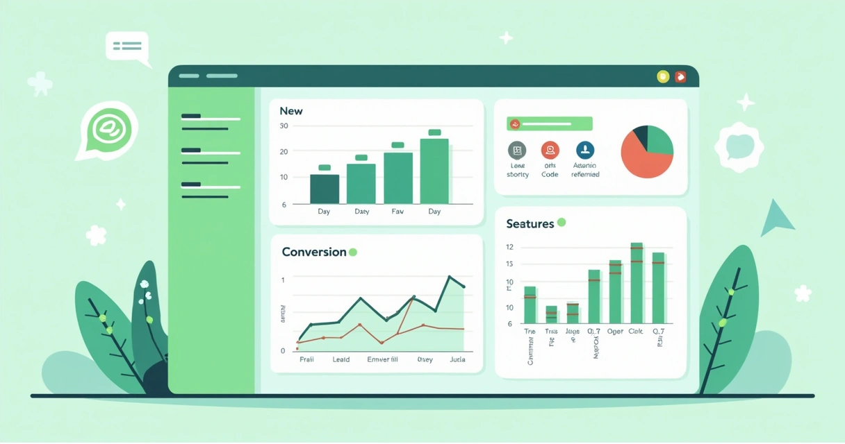 Painel com gráficos de entrada de leads no WhatsApp 